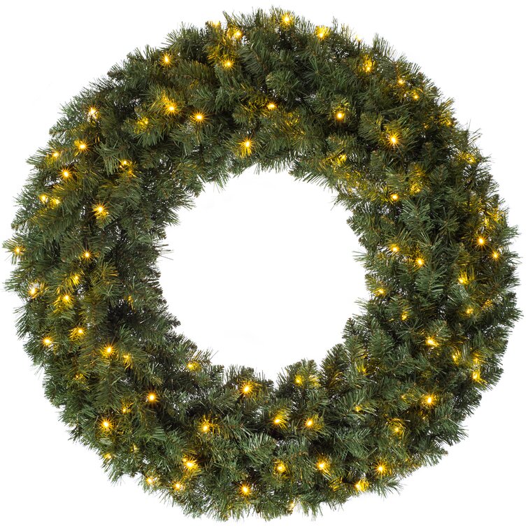 Three Posts Majestic 100cm Lighted Artificial Wreath & Reviews ...