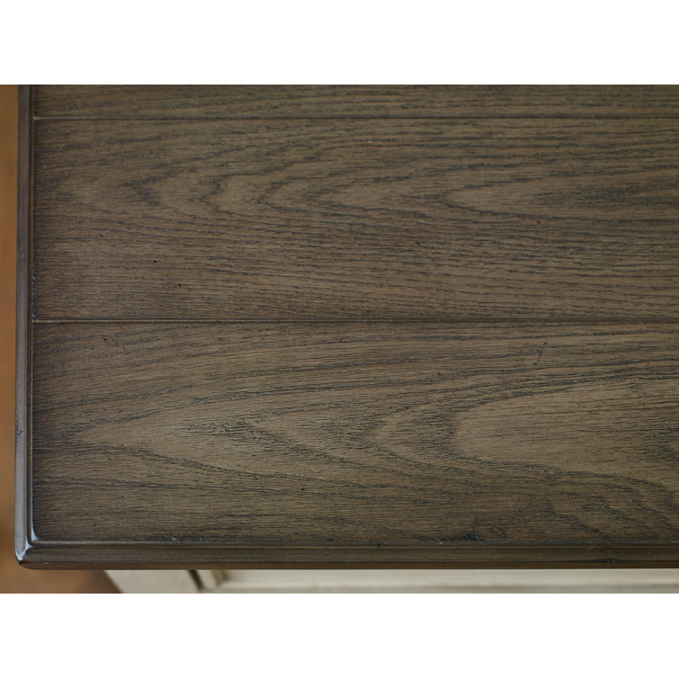 Transitional White and Brown 22" Nightstand with USB and LED Light