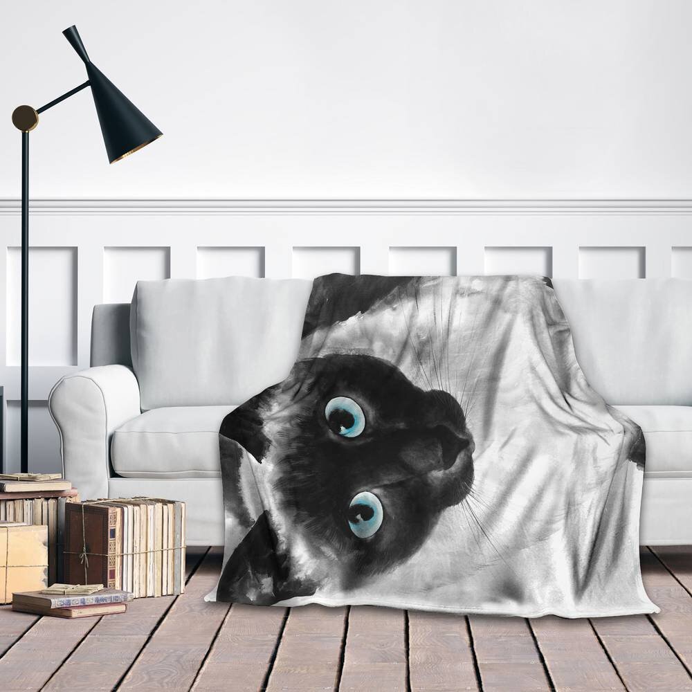 Begin Edition International Inc. Blue Eyes Siamese Cat Blanket | Wayfair