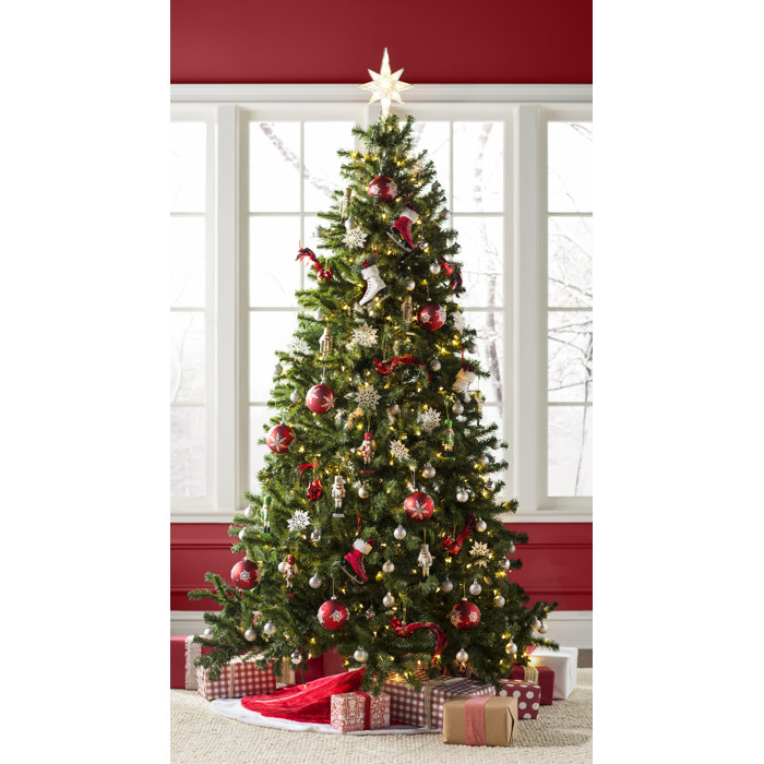 Green Spruce Artificial Christmas Tree With White Lights