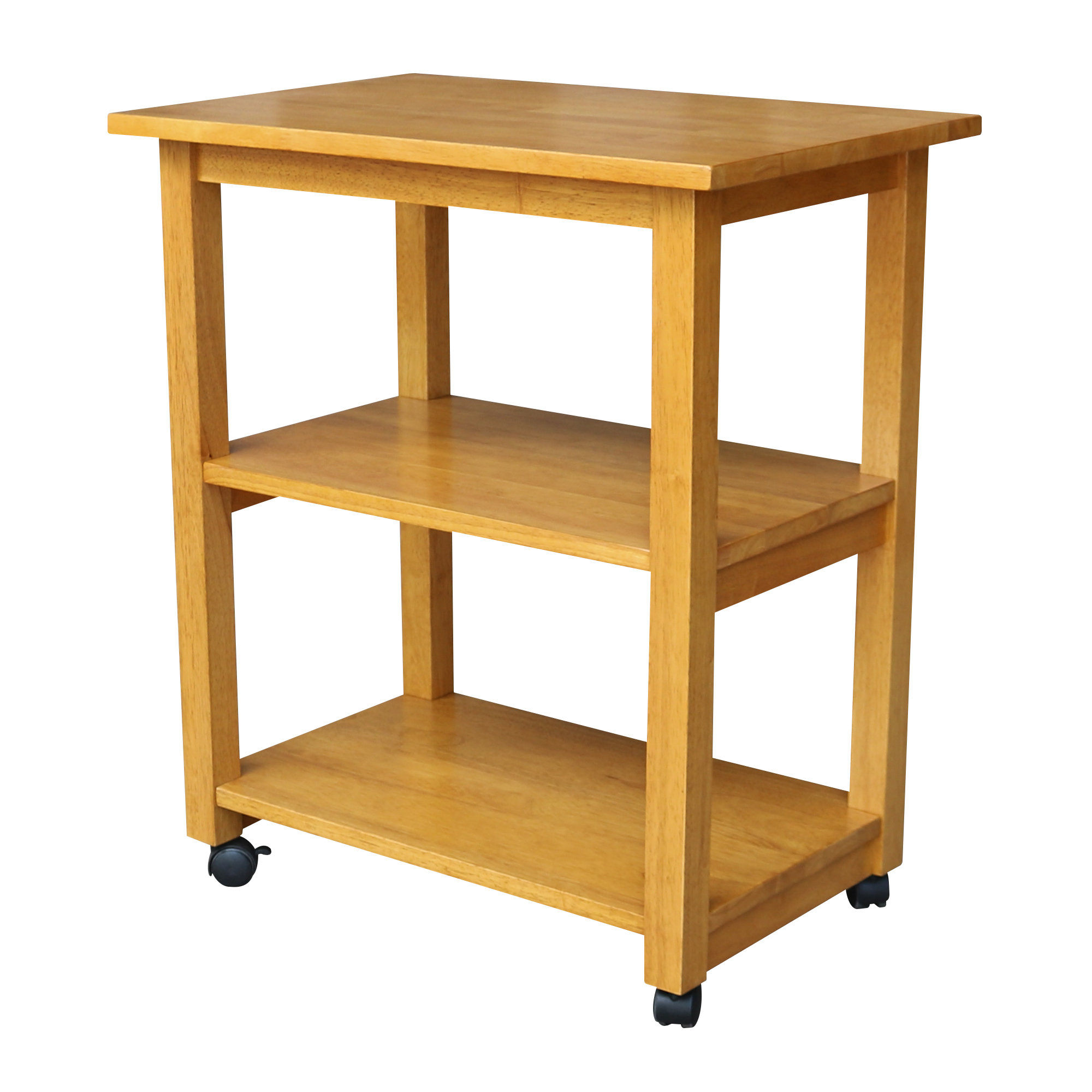 Gracie Oaks Jaielle 26'' Wide Rolling Kitchen Cart with Solid Wood Top & Reviews Wayfair