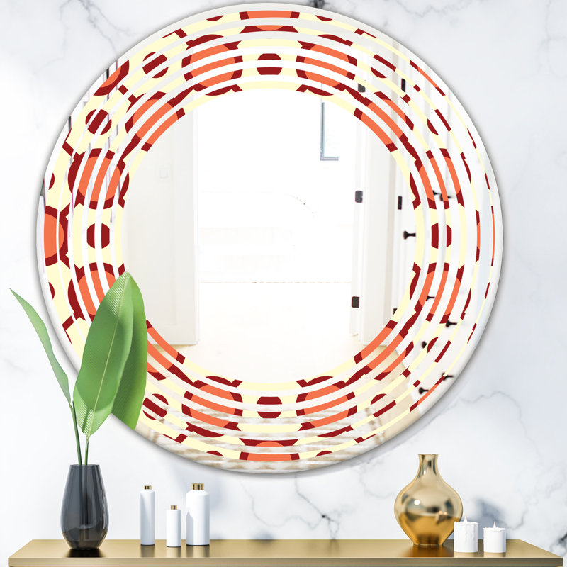 East Urban Home Abstract Geometrical Design Ix Wave Modern Frameless Wall Mirror Wayfair