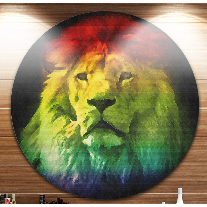 Designart Colorful Lion Head Graphic Art Print On Metal Wayfair