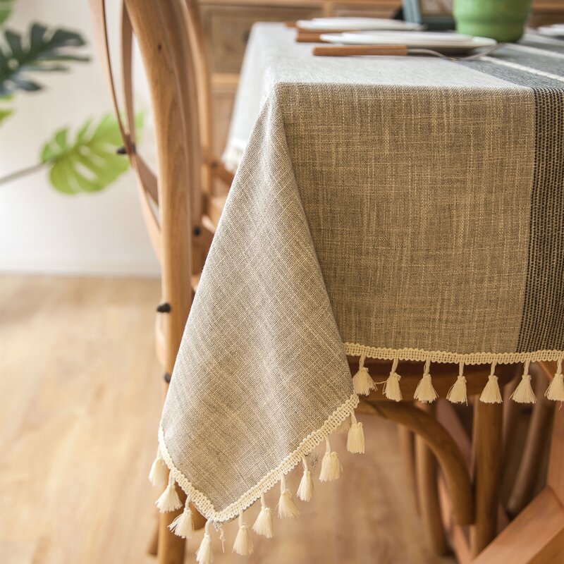 brown rectangle tablecloth