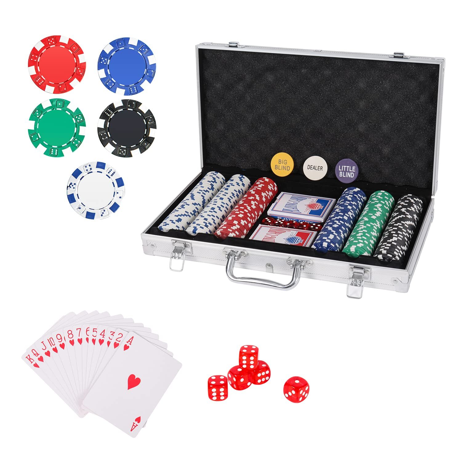 Little & Big Blind All in Poker Chip Casino Quality 4pcs/set Dealer Button