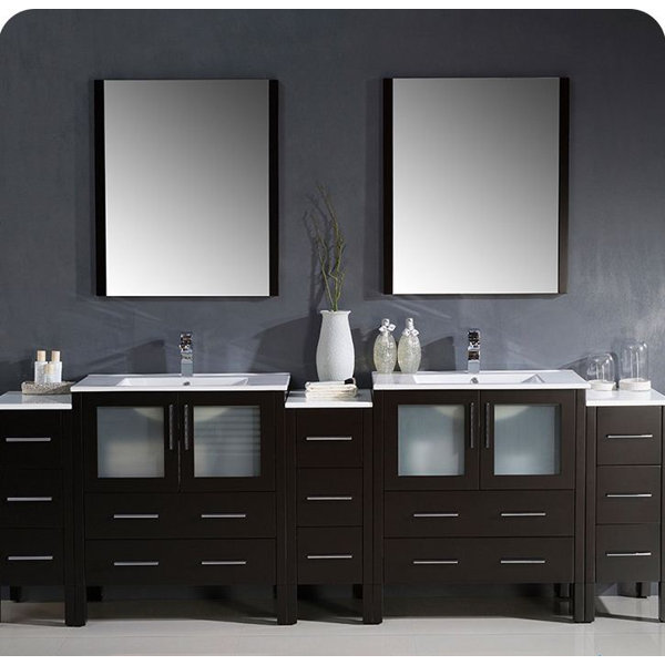 Fresca Torino 96 Double Bathroom Vanity Set With Mirror Reviews Double Bathroom Vanity Set With Mirror