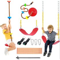 Daisy Disc PE Swing Seat Set Outdoor Hiking Playground Accessories with Rope Kit 