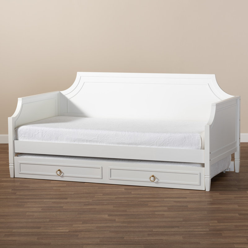 (incomplete)Delarco Full / Double Daybed with Trundle Accessories: Trundle Included, Color: White