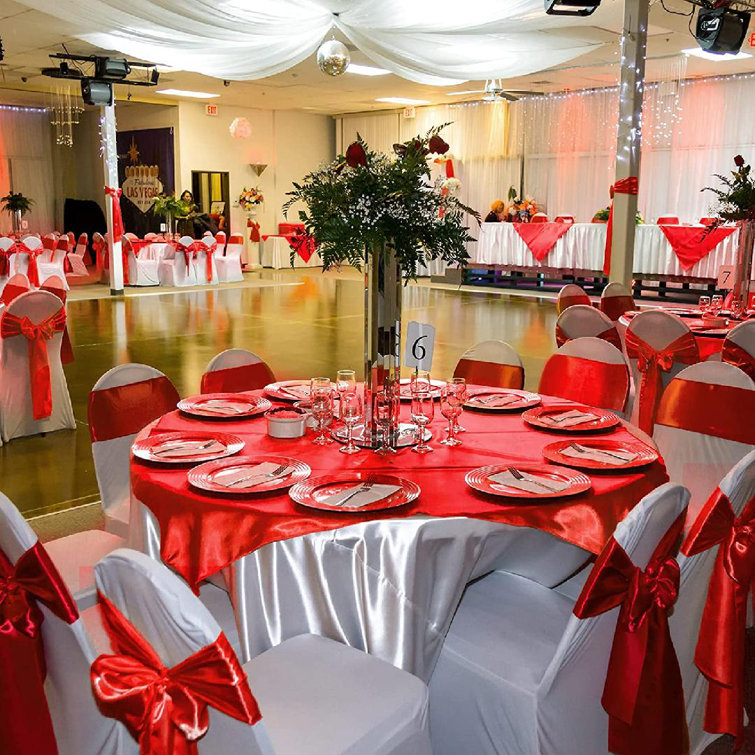 11 Colors Satin Chair Cover Sash Ribbon Bow Decor for Wedding Home Party Banquet 
