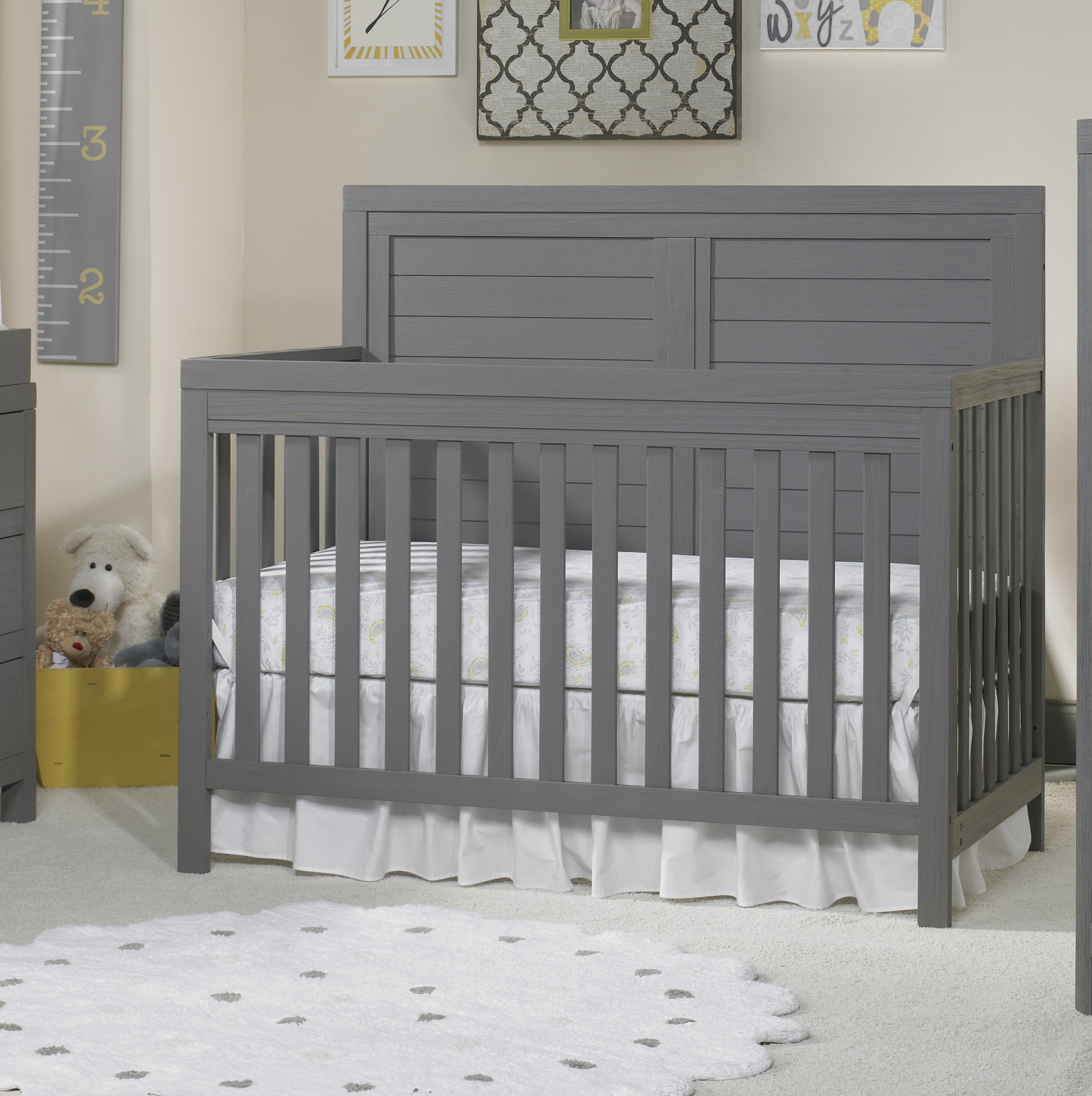 weathered gray crib
