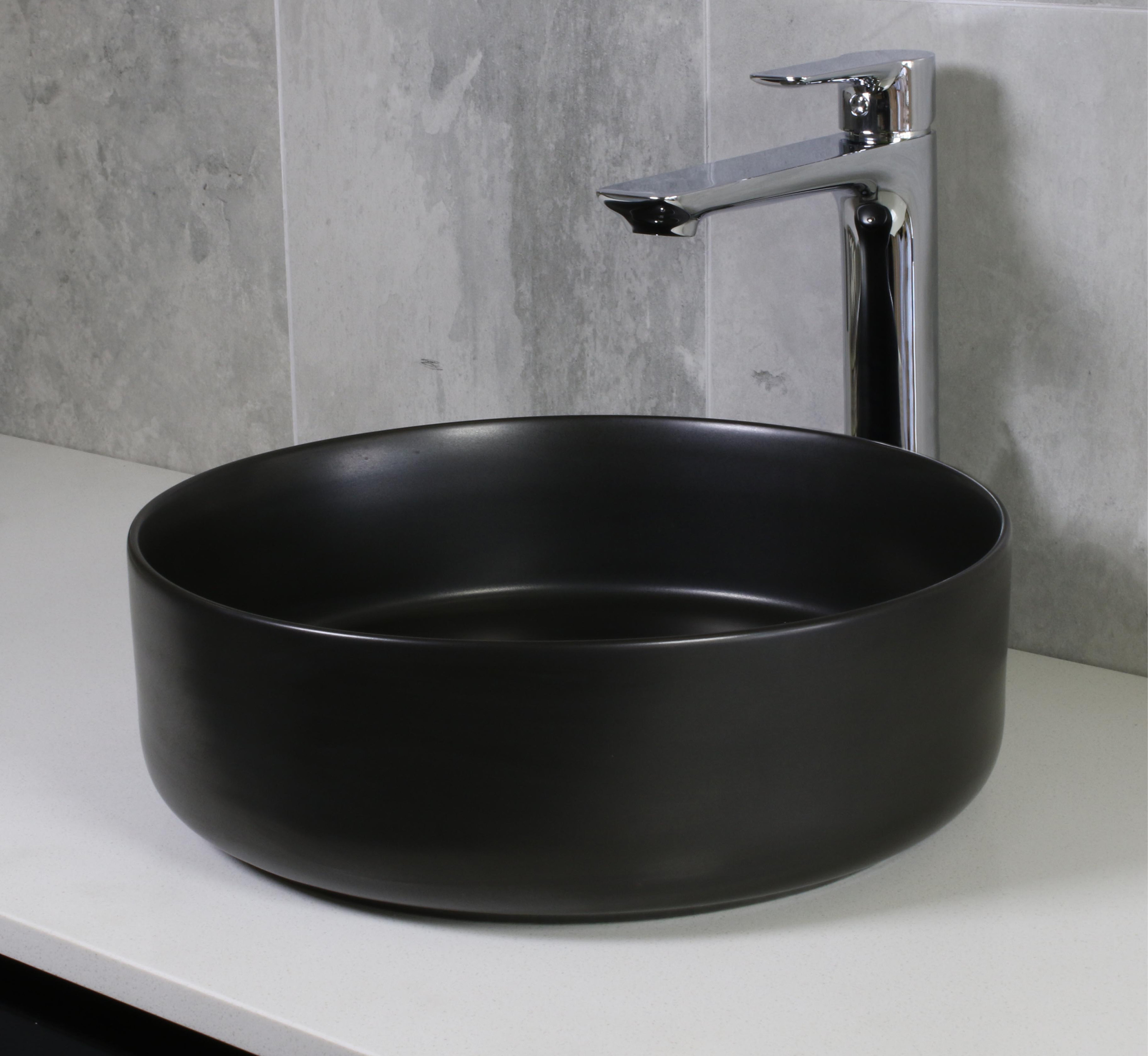 Glass Warehouse Eden Bench Mount Ceramic Circular Vessel Bathroom Sink