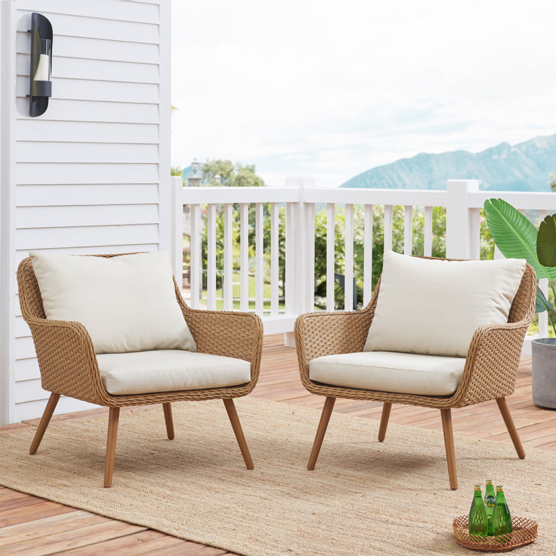 George Oliver Machen Outdoor Patio Chair With Cushions Reviews George Oliver Machen Outdoor Patio