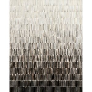 Gradient Cowhide Hand-Woven Gray Area Rug