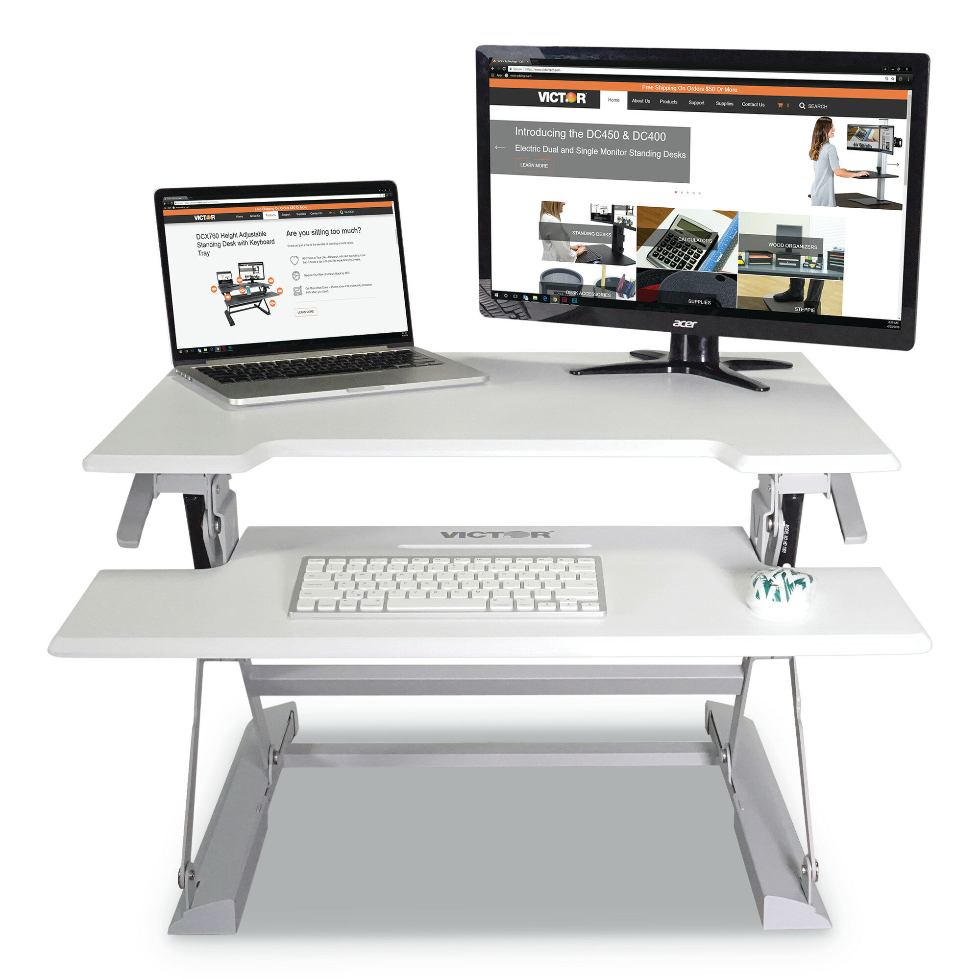 Symple Stuff Opperman Standing Desk Conversion Unit With Keyboard