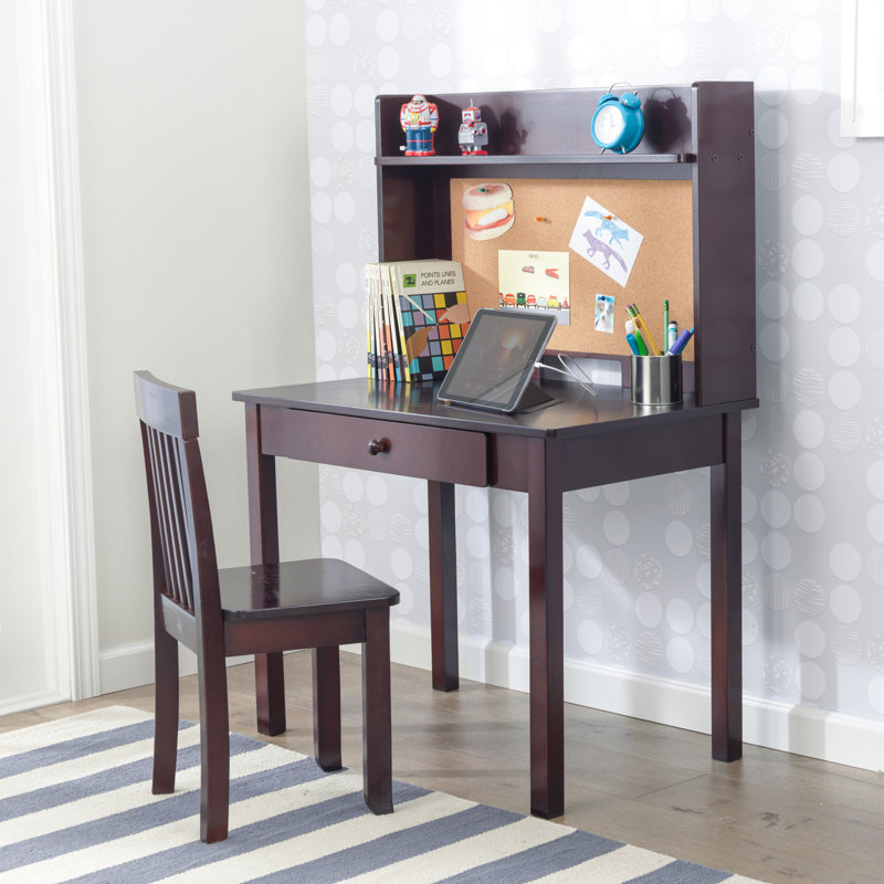 Kidkraft Pinboard Kids Study Desk And Chair Set With Kids Hutch