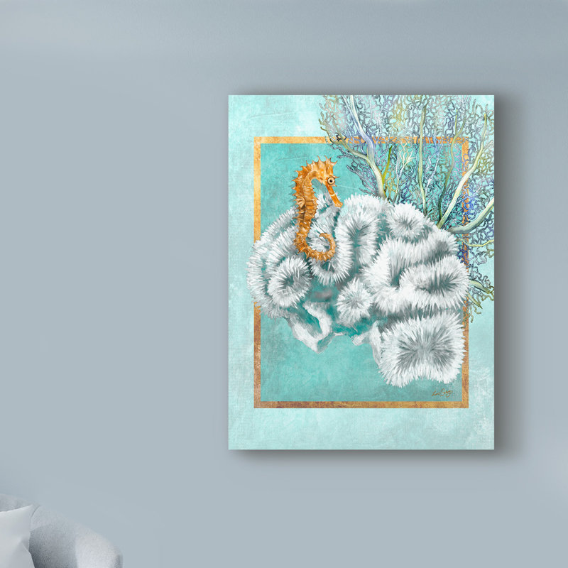 Highland Dunes Coral And Seahorse Acrylic Painting Print On