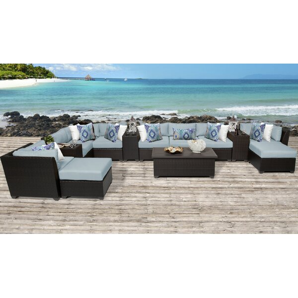 Rosecliff Heights Medley 14 Piece Sectional Seating Group with Cushions