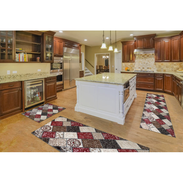 3x5 Kitchen Rug Mat Green Olive Beige Washable Fruit Grapes Pears