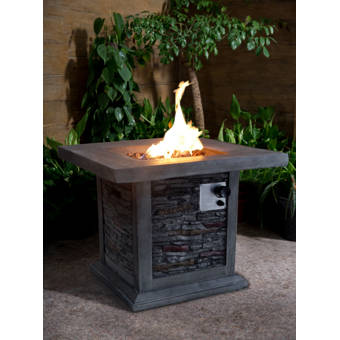 Ebern Designs Table De Foyer D Exterieur Au Gaz Propane En Acier