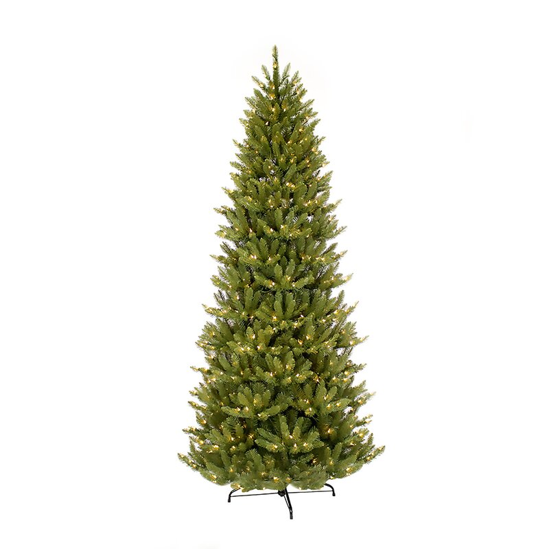 Pre-lit Slim Fraser Green Fir Artificial Christmas Tree with Clear/White Lights