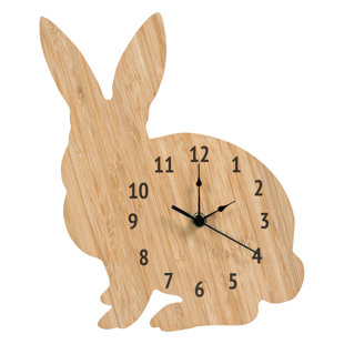 Baby Nursery Wall Clocks Wayfair Kostya Bamboo Bunny Wall Clock