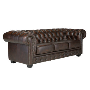 3-Sitzer Sofa Chesterfield aus Echtleder von Mas..