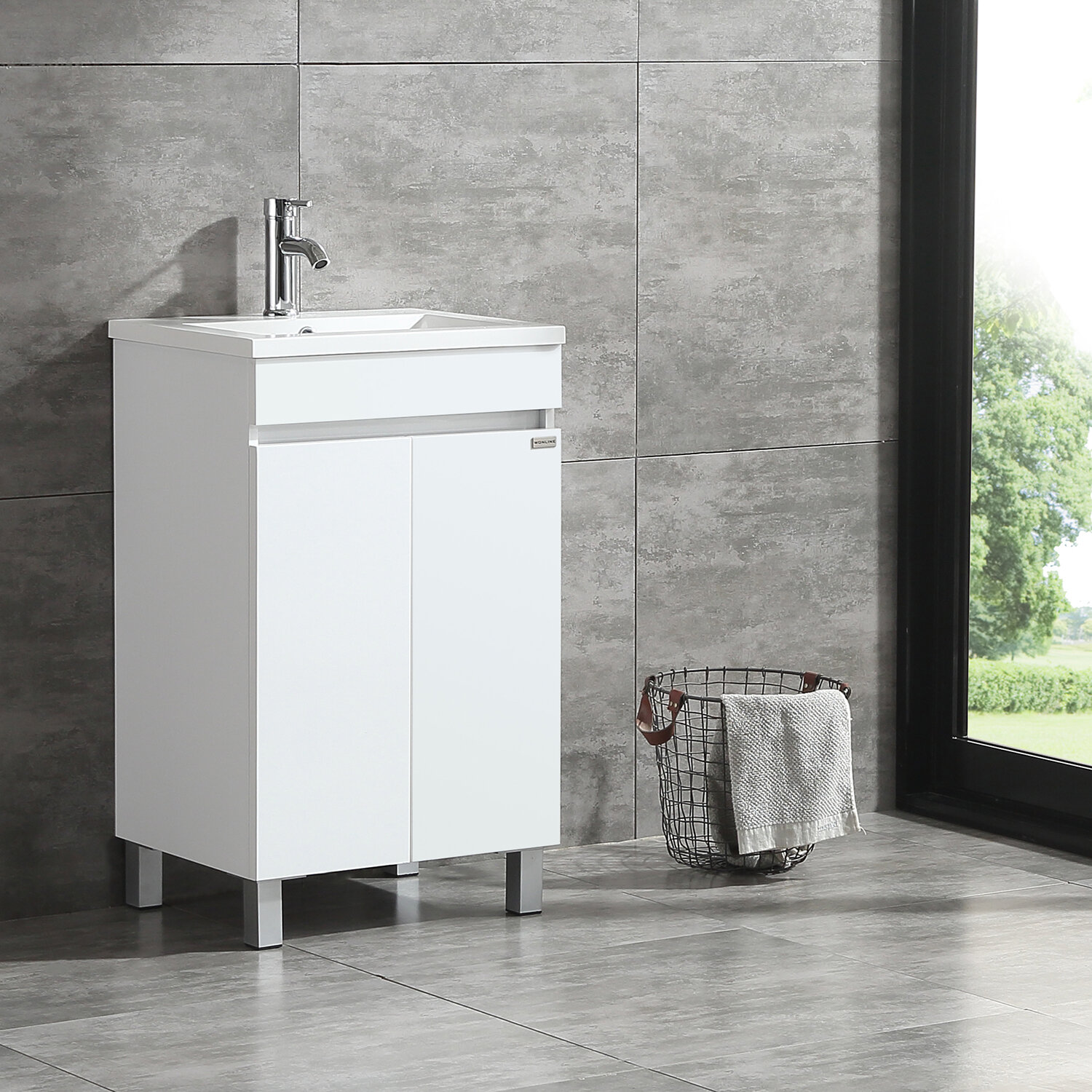Wonline 20 White Single Wood Bathroom Vanity Cabinet Reviews
