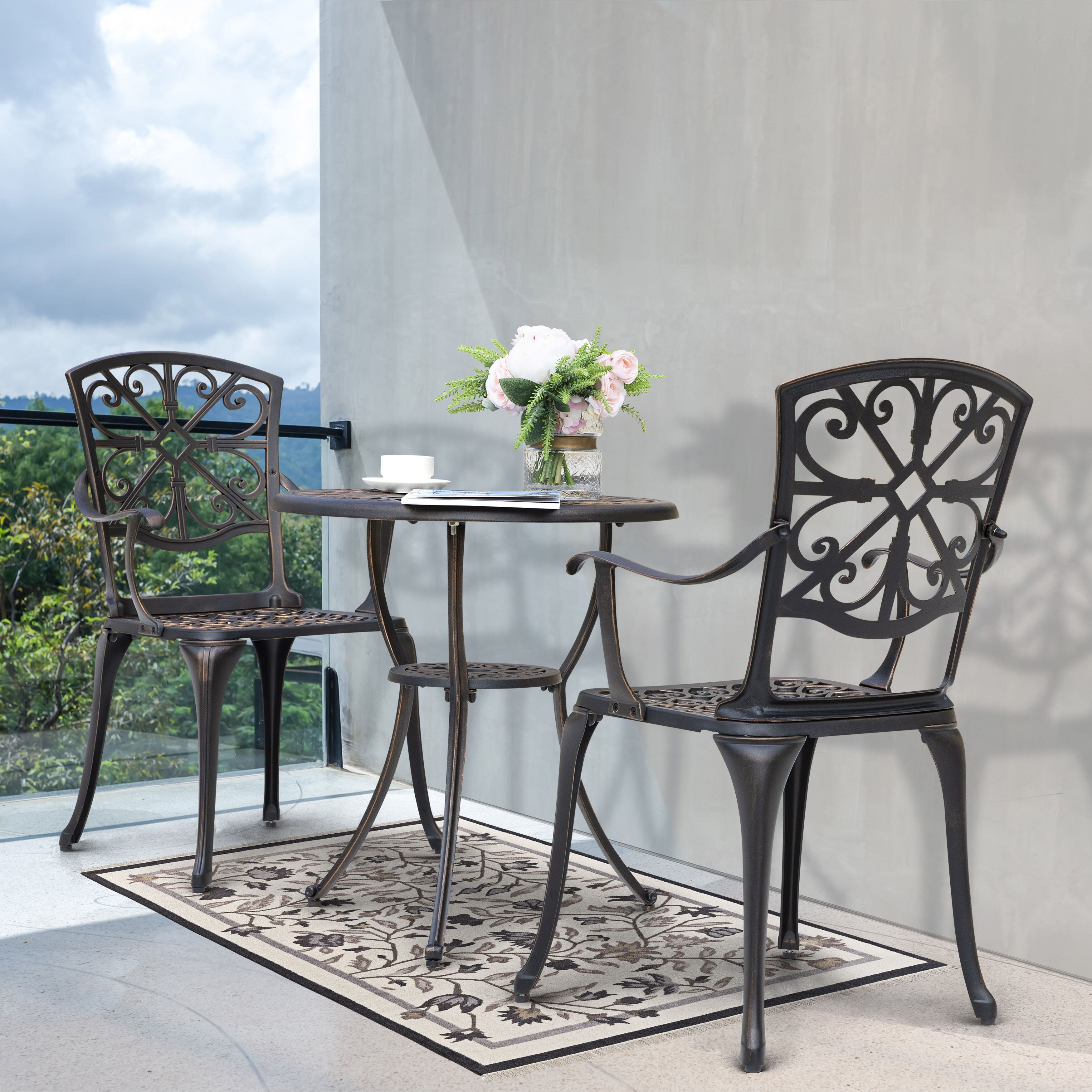 aluminum bistro table and chairs