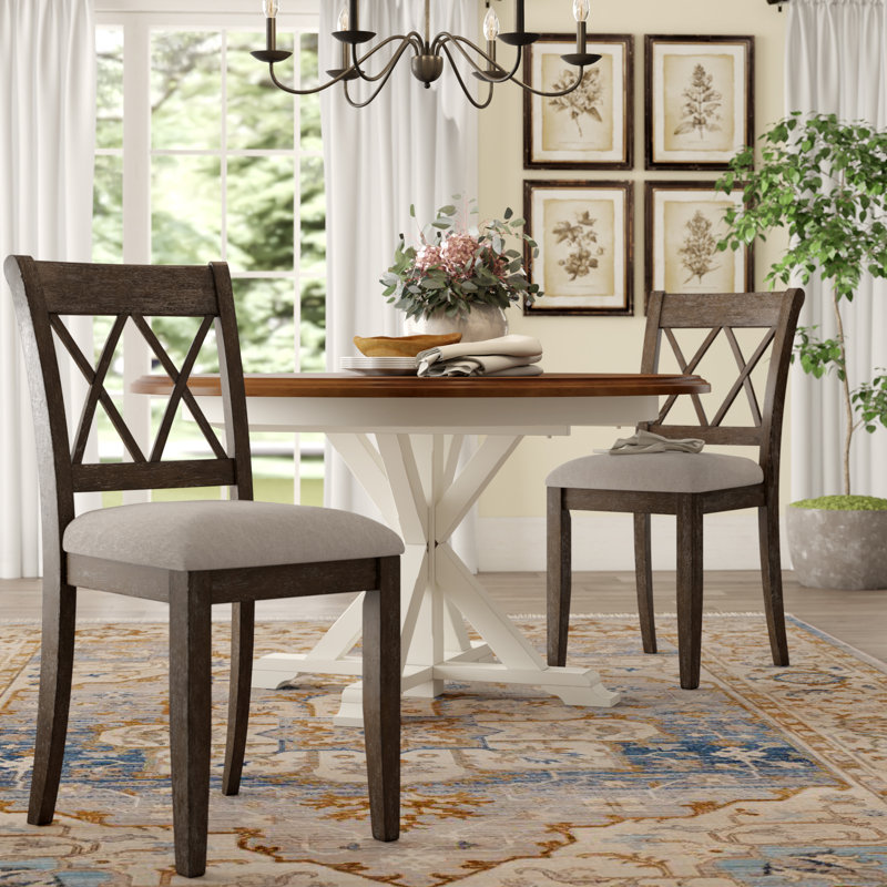 Timmins Cotton Upholstered Cross Back Side Chair In Washed Gray Reviews Birch Lane