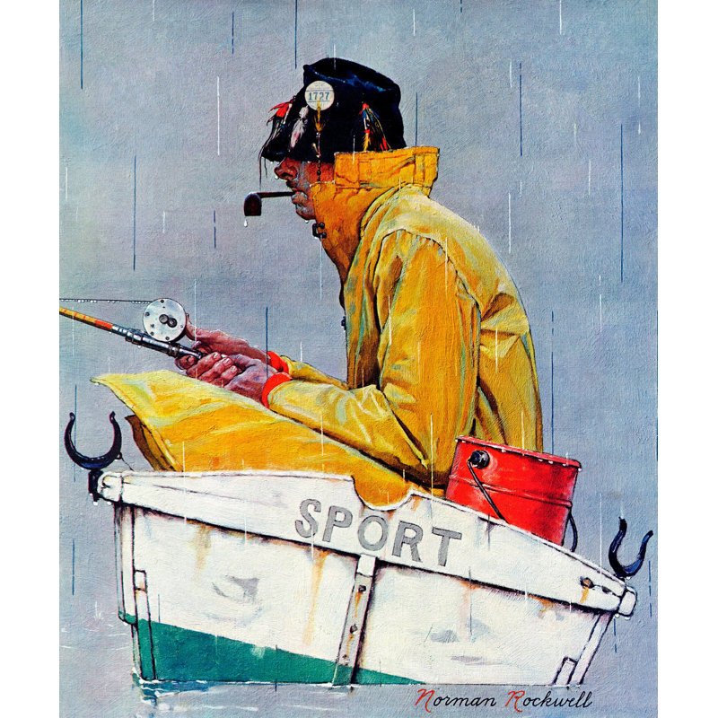 VTG Norman Rockwell Art Print Saturday Evening Post FISHING ** SEE VARIETY