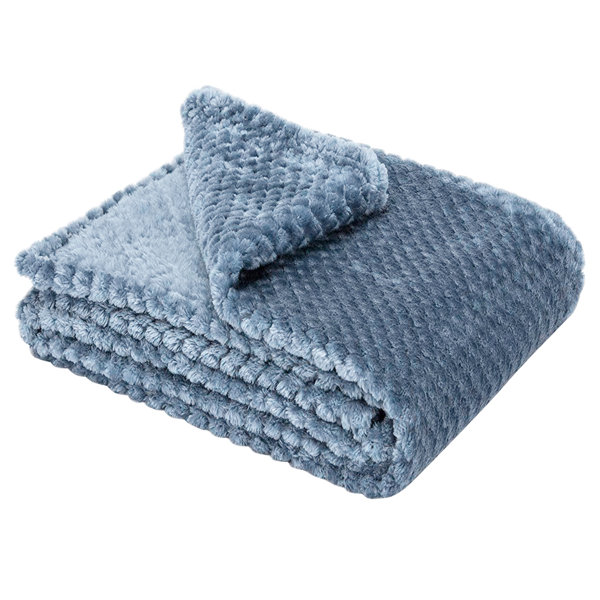 Woven Throw Blankets Use to Keep Warm & Decorative Purpose THE ART BOX Blanket Throw Throw Blankets for Couch Navy Blue, Pack of 1 Cotton Throw Blankets 