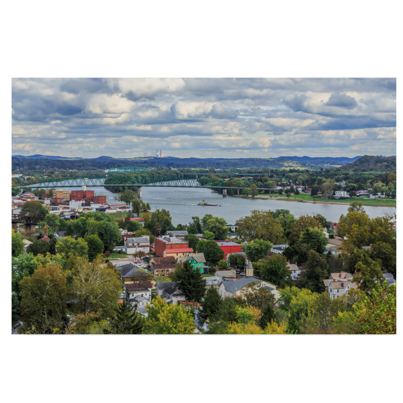 Trademark Art Marietta Oh And Ohio River Photographic Print On Wrapped Canvas Wayfair
