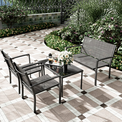 Onika 4 Piece Patio Conversation Set