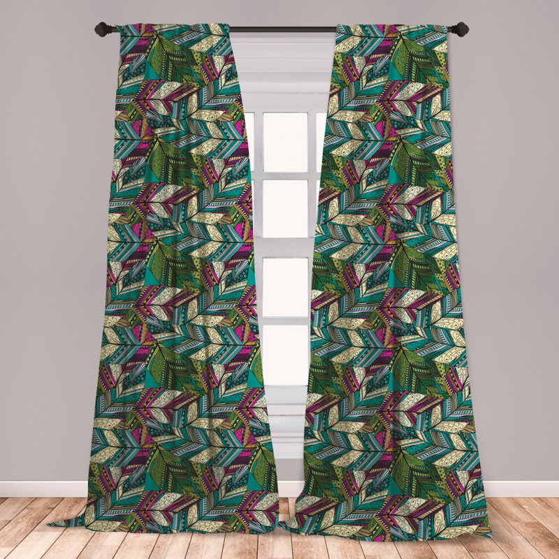 East Urban Home Ambesonne Abstract 2 Panel Curtain Set Exotic