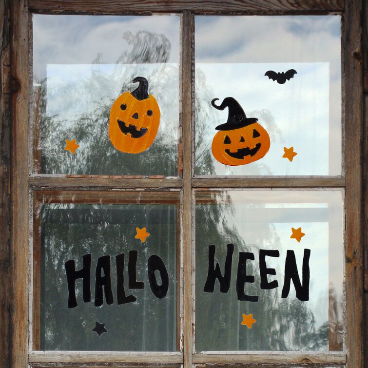 Halloween Decoration Reuseable Window Gel Stickers Trick or Treat Ghost Pumpkin