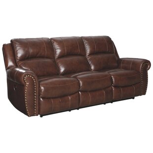 Dunford Leather Reclining Sofa By Millwood Pines