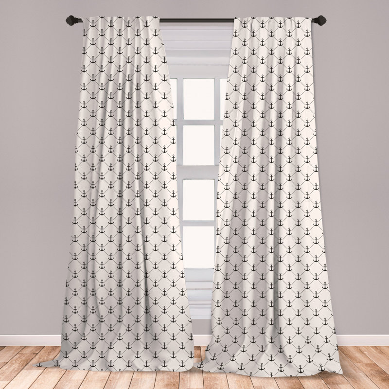 East Urban Home Ambesonne Anchor 2 Panel Curtain Set Abstract