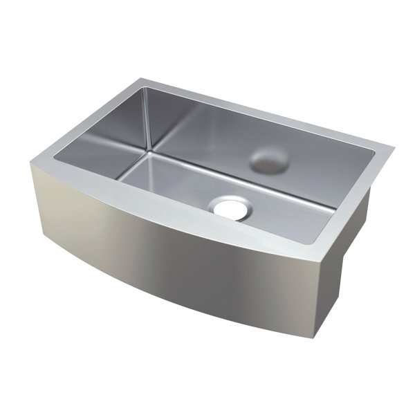CMI Parketon Stainless Steel Curved Front 30 L x 21 W Farmhouse Kitchen Sink | Wayfair Parketon Stainless Steel Curved Front 30... 