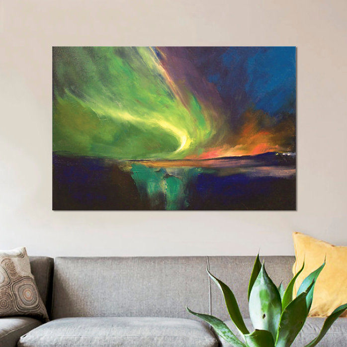East Urban Home Aurora Borealis Painting Print On Canvas Wayfair