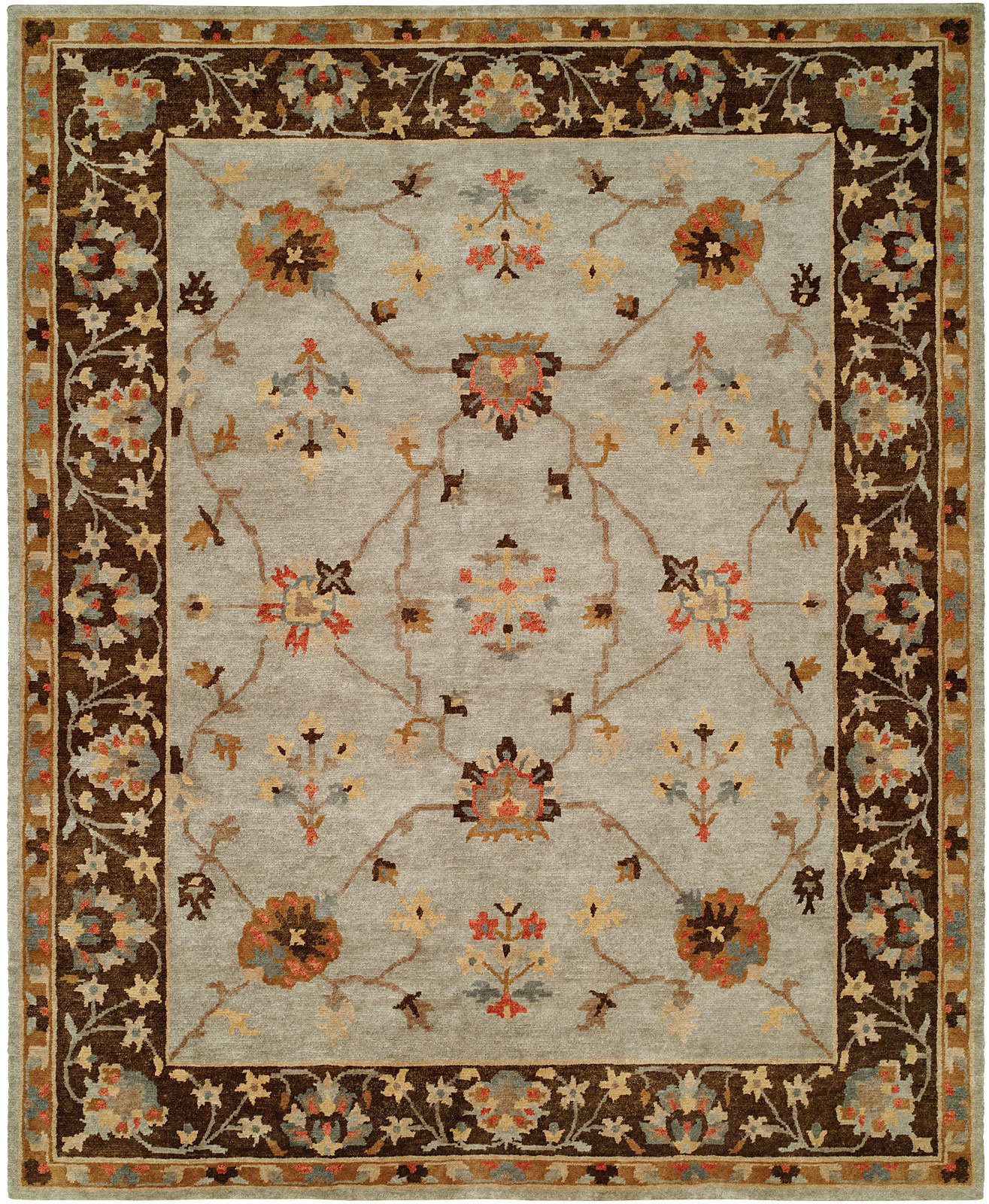 Darby Home Co Christie Oriental Hand Knotted Wool Gray Brown Area Rug Wayfair