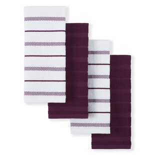 6 Tea Towels 3 Sets Of 2x Sunhigh 100% Cotton Tea Towels Dish Cloths Purple 