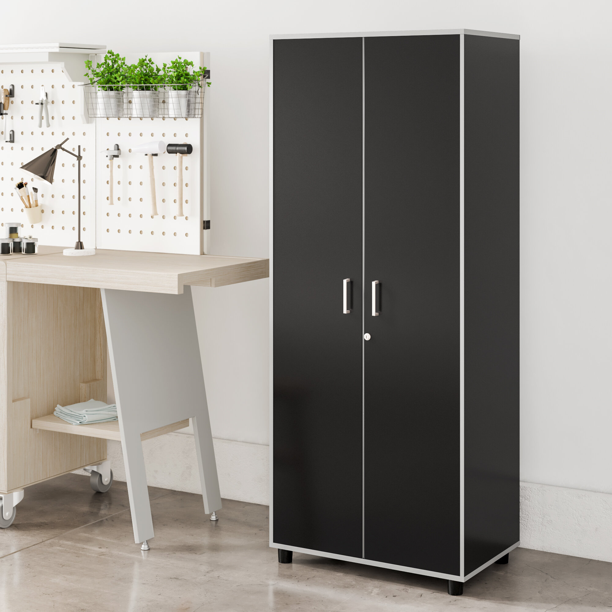Dotted Line Burch 74 3 H X 29 7 W X 19 7 D Tall Storage Cabinet