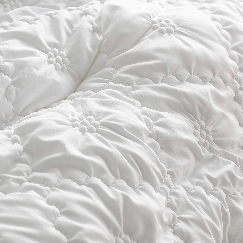 Rosdorf Park Byrne White Floral Microfiber 2 Piece Comforter Set Reviews Wayfair