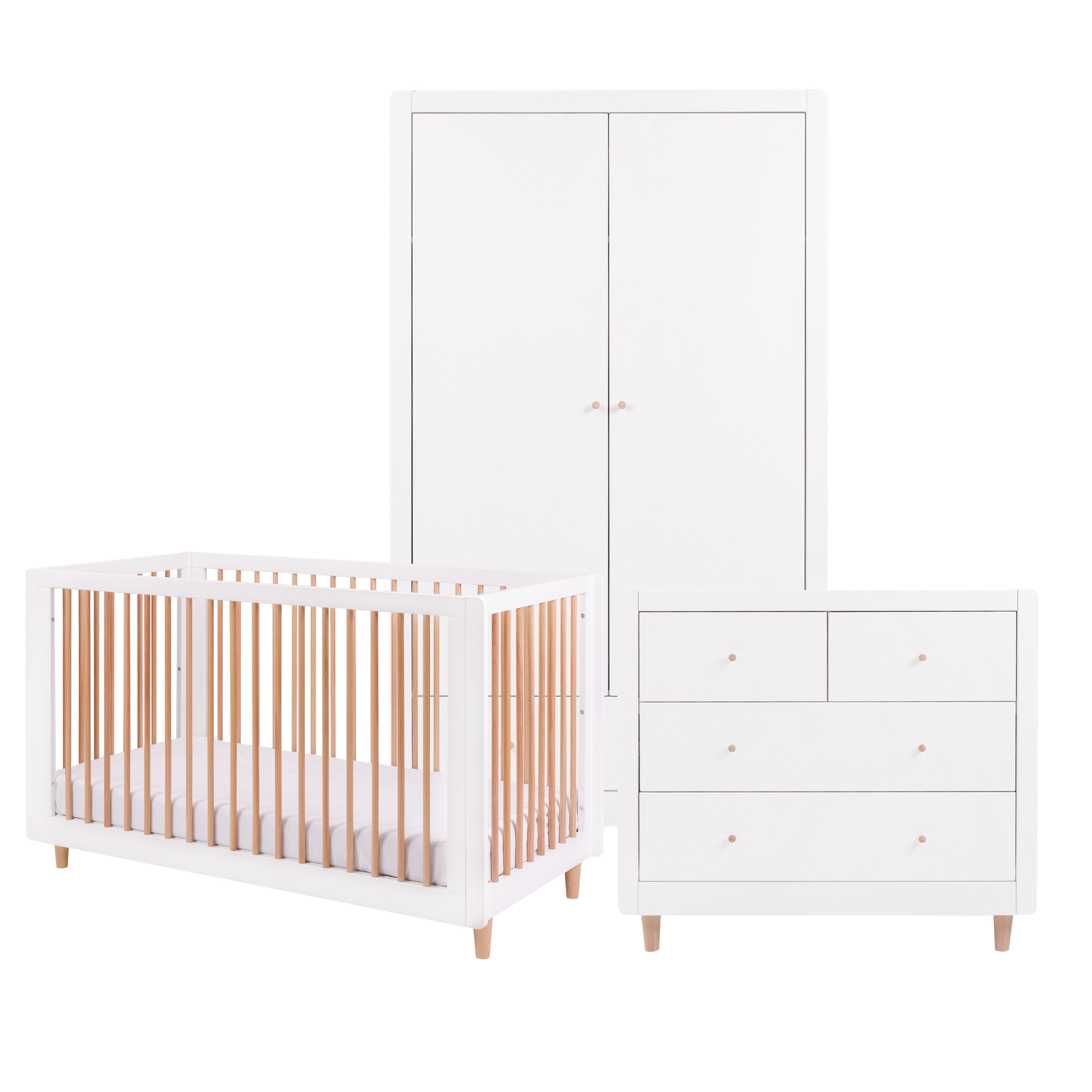 Tutti Bambini Siena Cot Bed 3 Piece Nursery Furniture Set