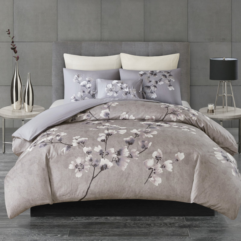 Luxury Beautiful Adrianna Duvet Cover Quilt Cover Bedding Sets Grey White Oyster