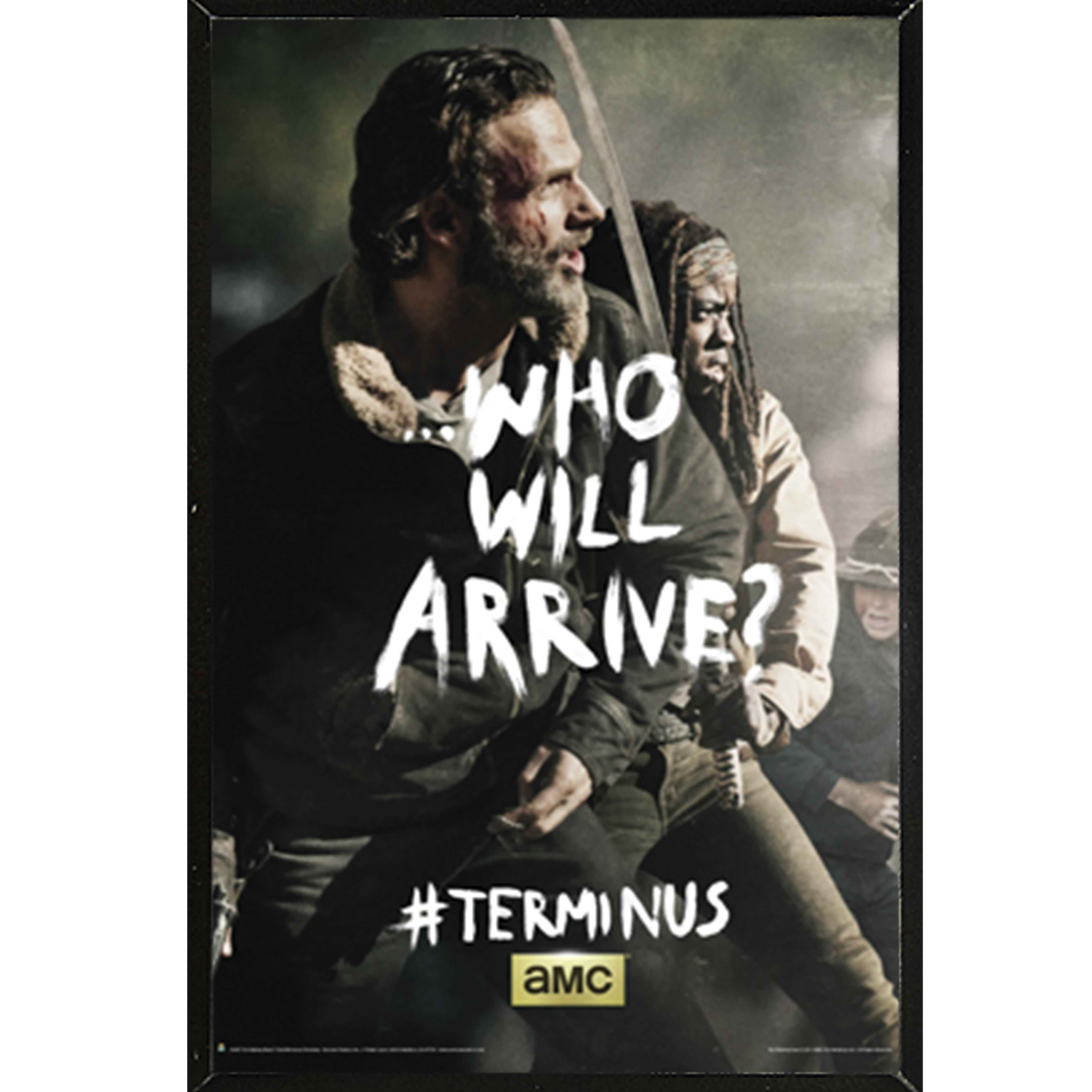 Grande Black Frame Terminus Rick and Michonne Poster Frame USA The Walking Dead 24x36 