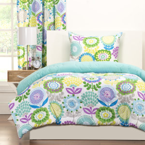 Crayola Pointillist Pansy Comforter Set