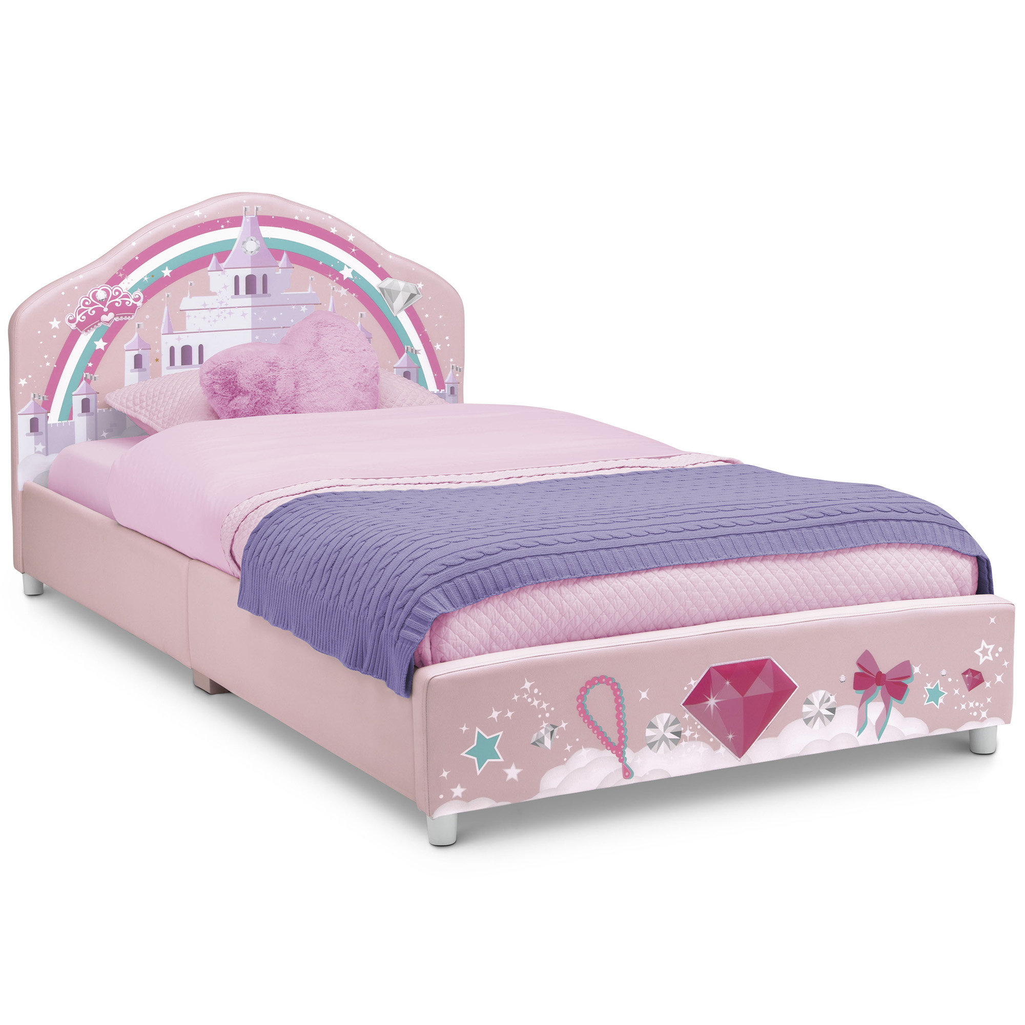 Delta Children Princess Upholstered Twin Bed, Pink & Reviews Wayfair