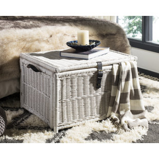 White Wicker Storage Trunk Wayfair