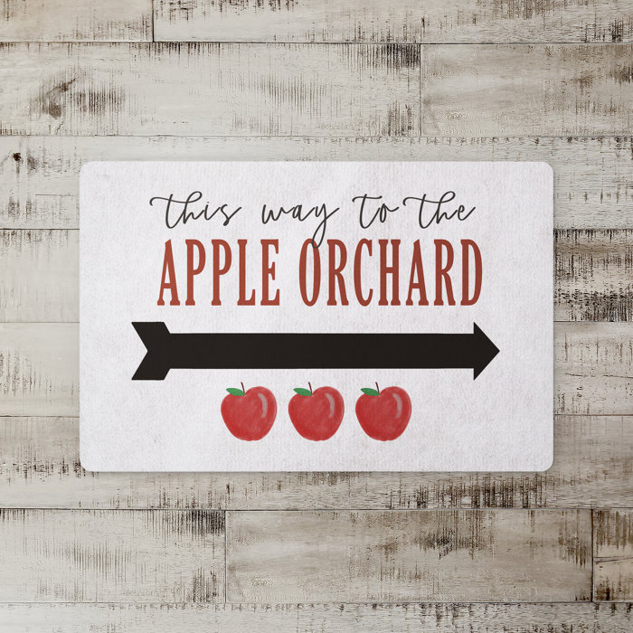 August Grove Tadlock This Way To The Apple Orchard Kitchen Mat